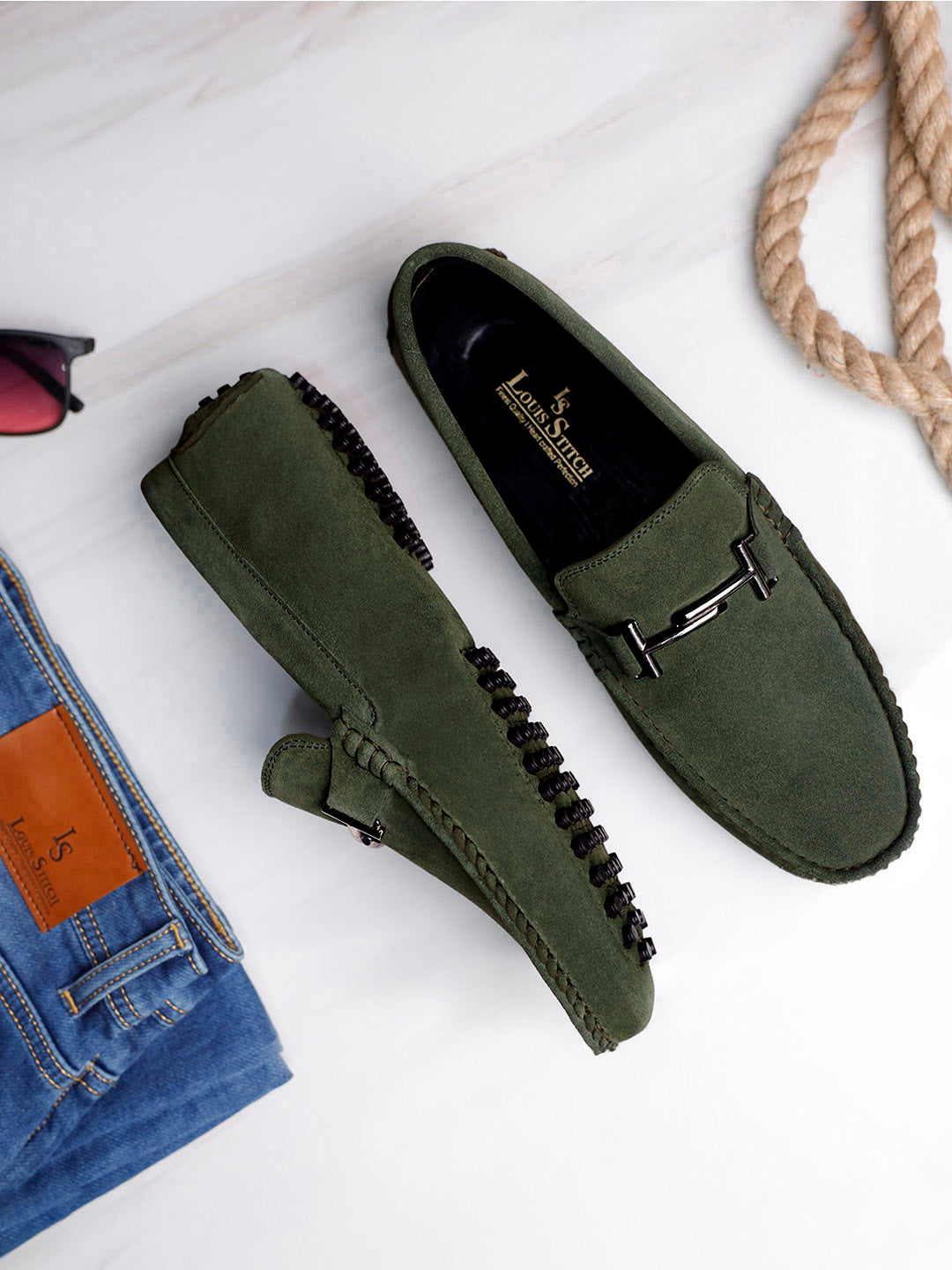 Handmade Italian Suede Leather Penny Loafers