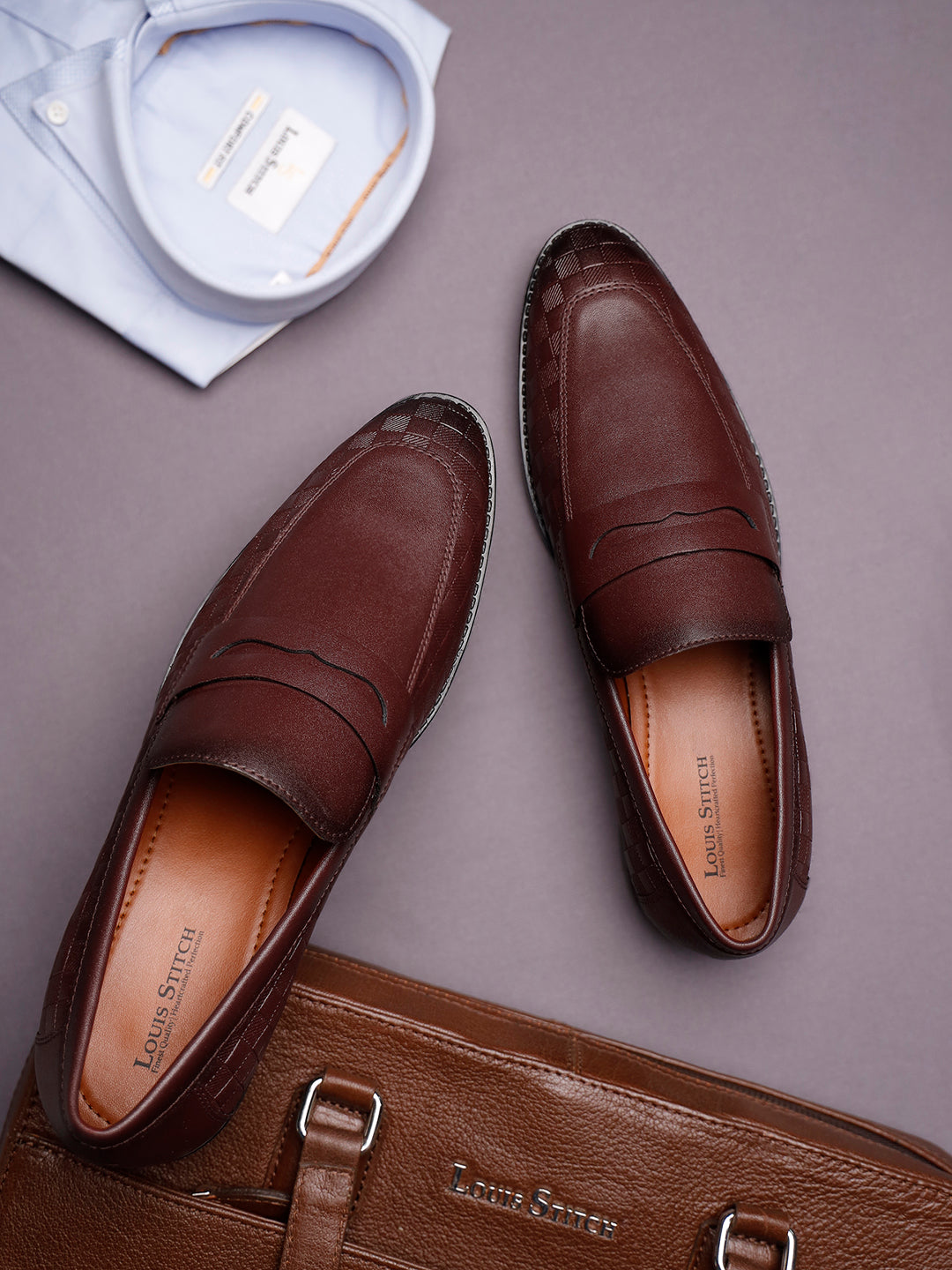 Rosewood Embossed Moccasins Slipons for Men