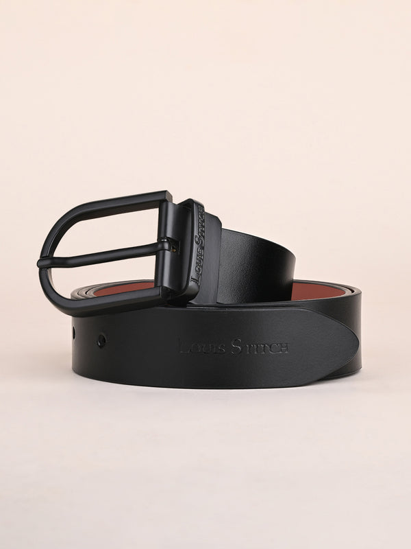 Men's Black & Brown Formal Italian Leather Reversible Belt For Men