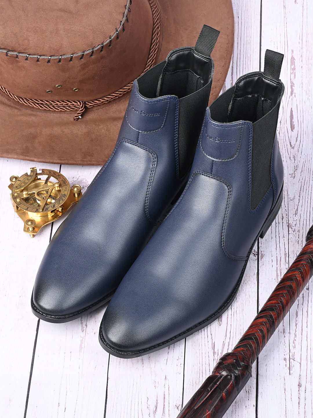 Federal Blue Dual Tone Handcrafted Chelsea Boots for Men