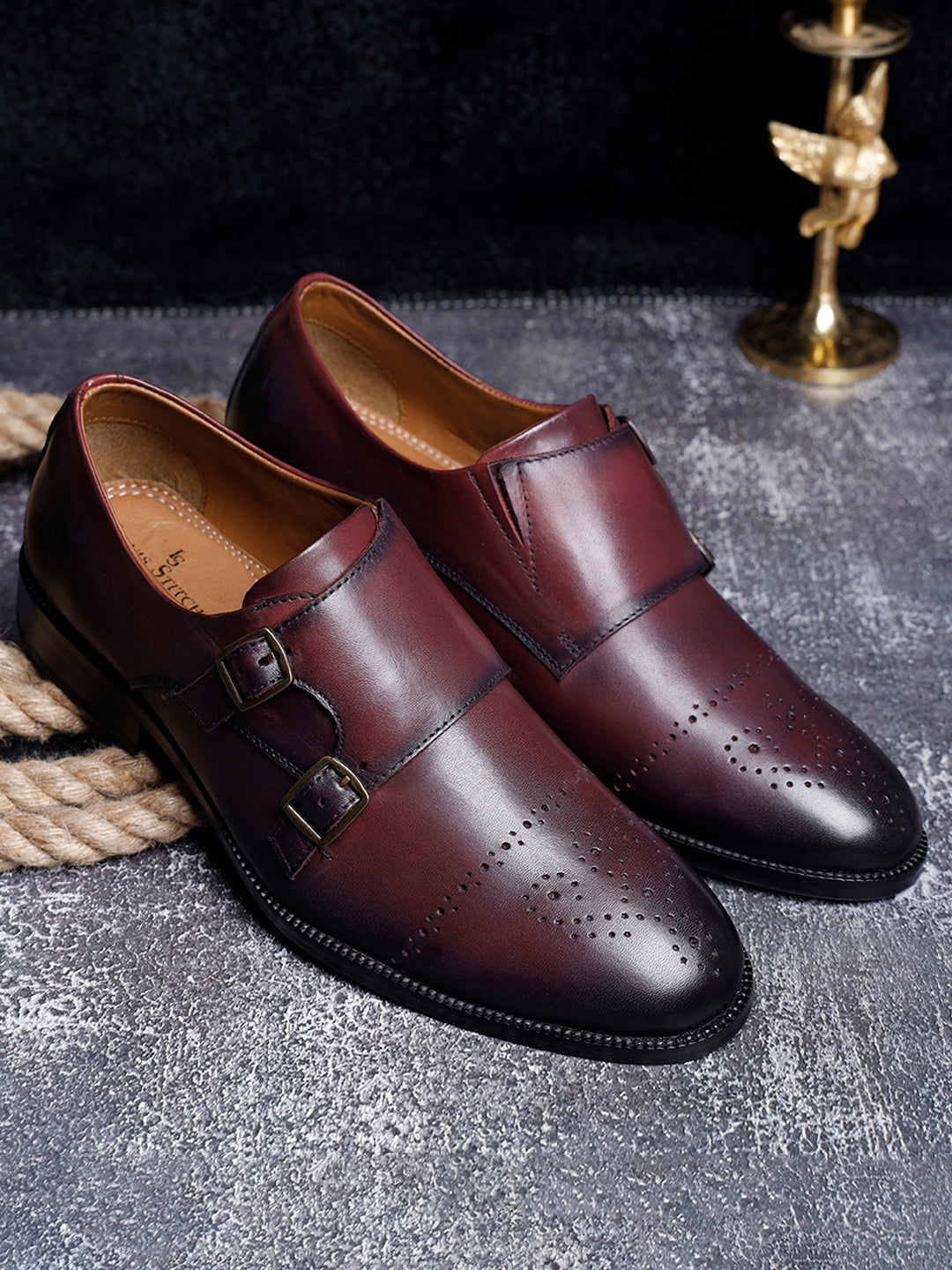 Handmade Premium Italian Leather Double Monks