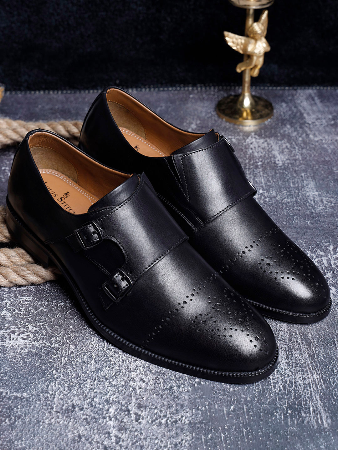 Handmade Premium Italian Leather Double Monks