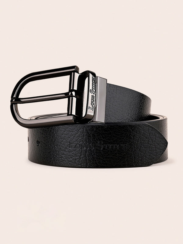 Men's Black & Brown Formal Italian Leather Reversible Belt For Men