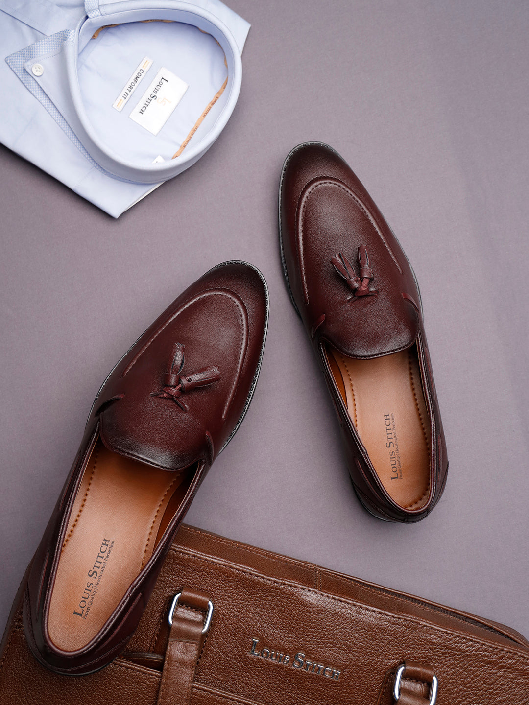 Rosewood Tassel Moccasins Slipons for Men