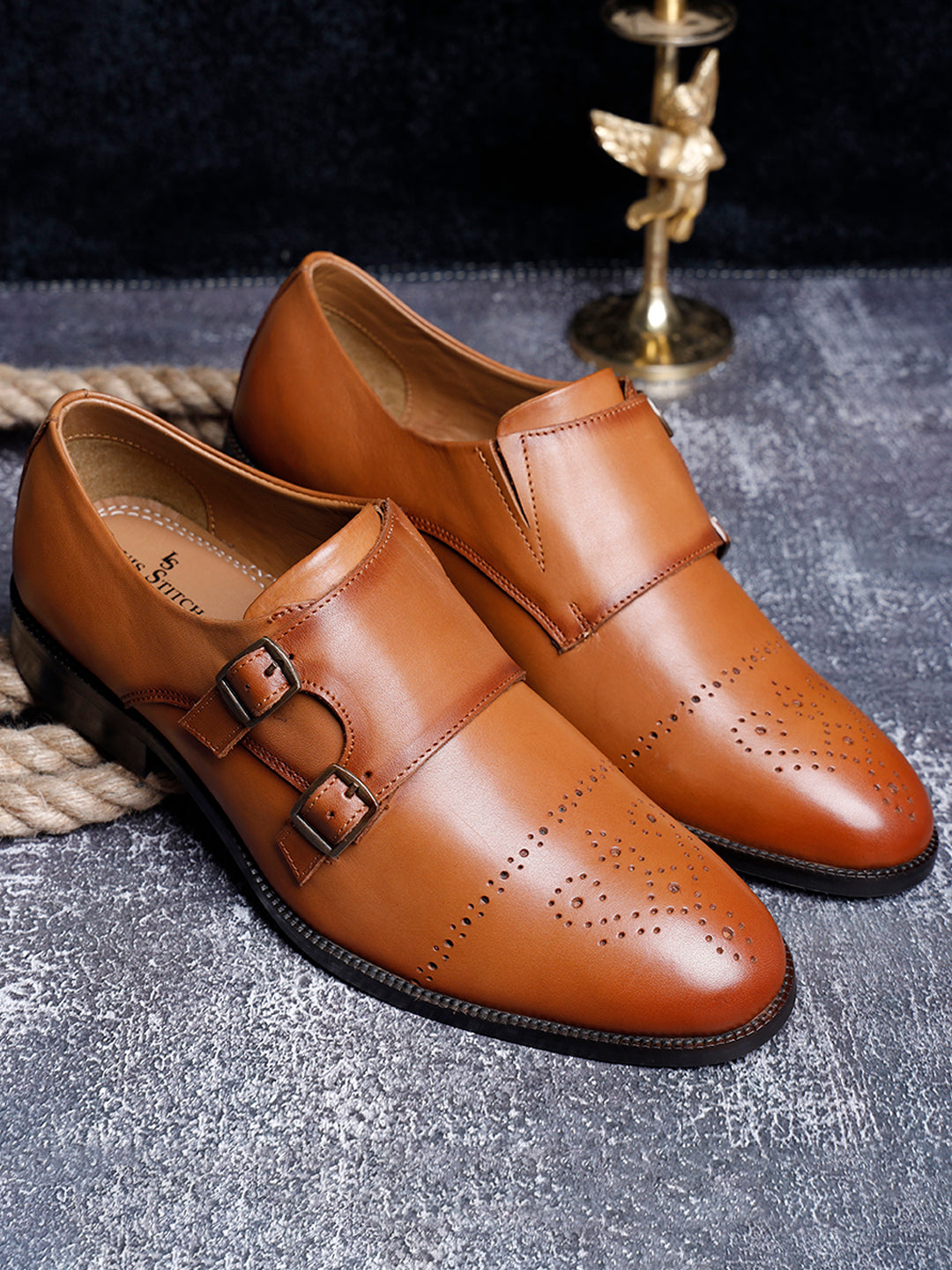 Handmade Premium Italian Leather Double Monks