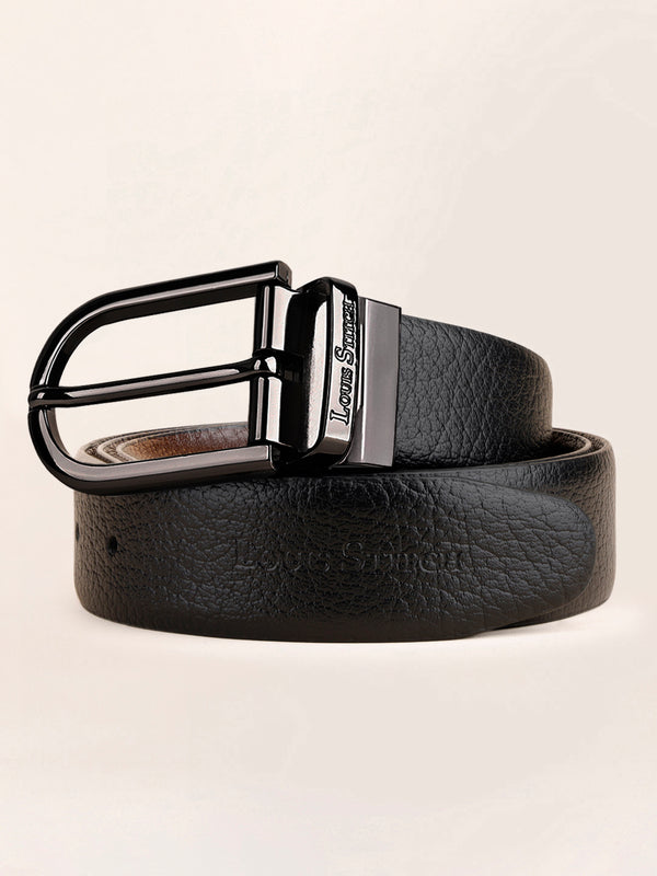 Men's Black & Brown Formal Italian Leather Reversible Belt For Men