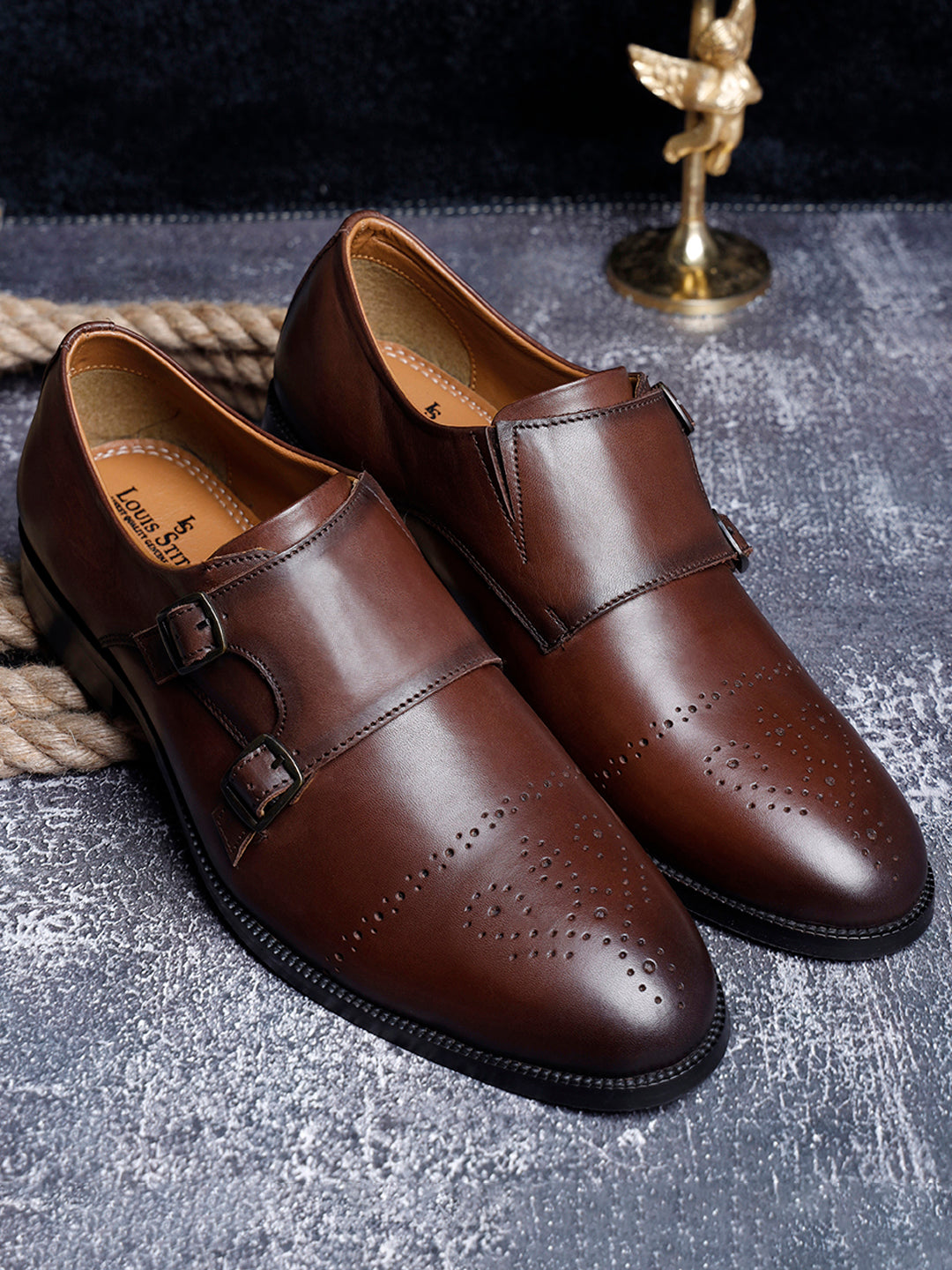 Handmade Premium Italian Leather Double Monks