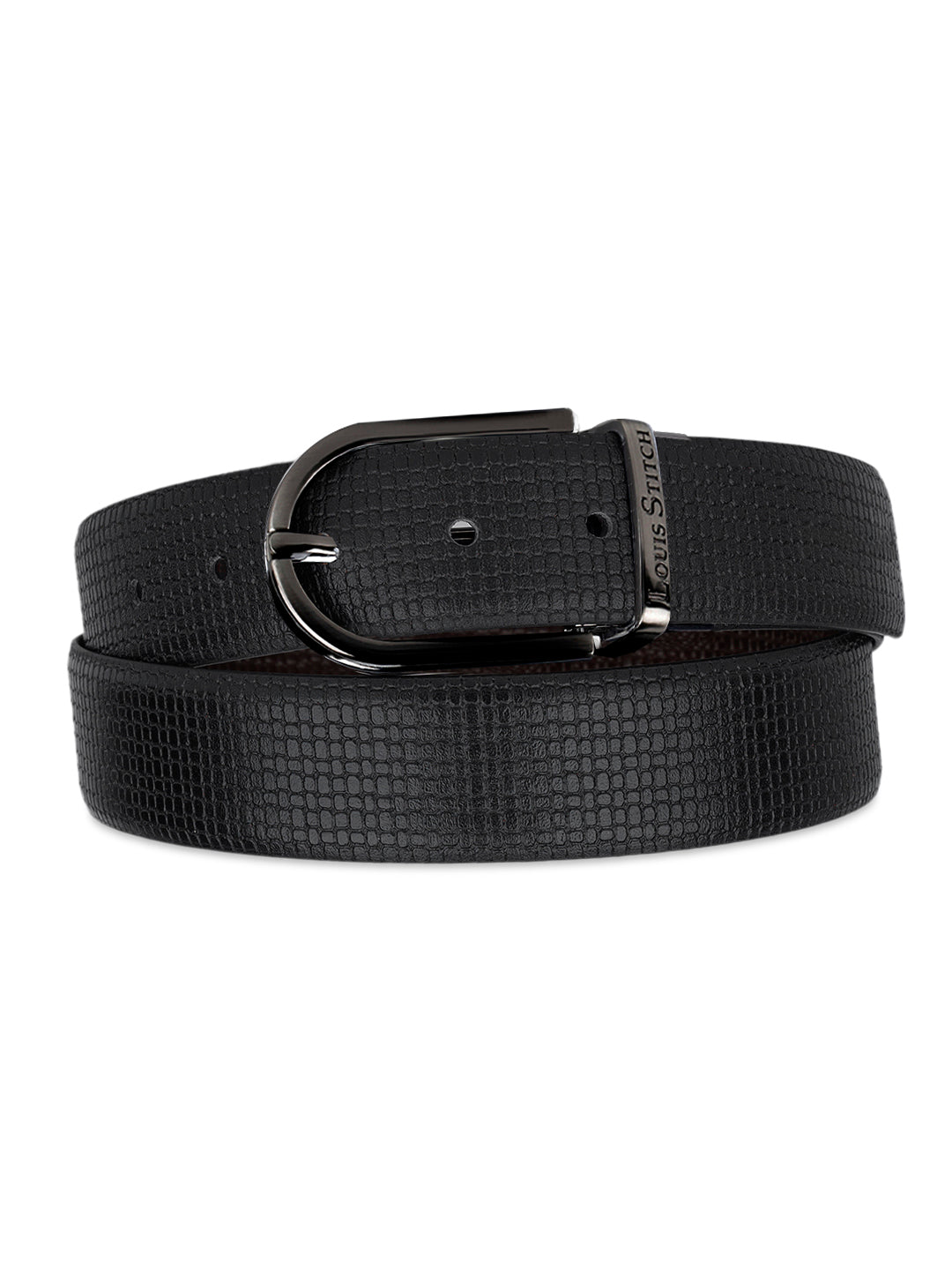 Men's Black & Brown Formal Italian Leather Reversible Belt For Men