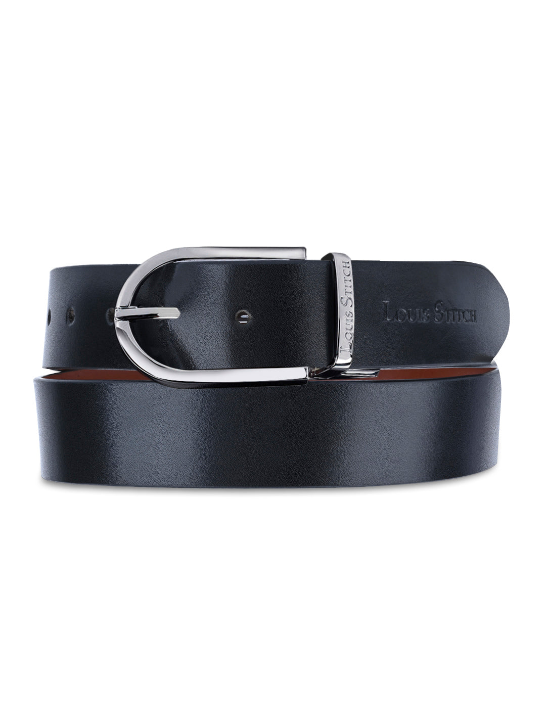 Men's Black & Brown Formal Italian Leather Reversible Belt For Men