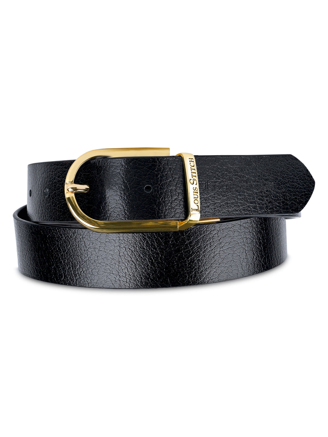 Men's Black & Brown Formal Italian Leather Reversible Belt For Men