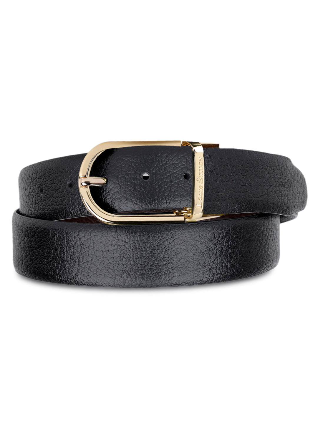 Men's Black & Brown Formal Italian Leather Reversible Belt For Men