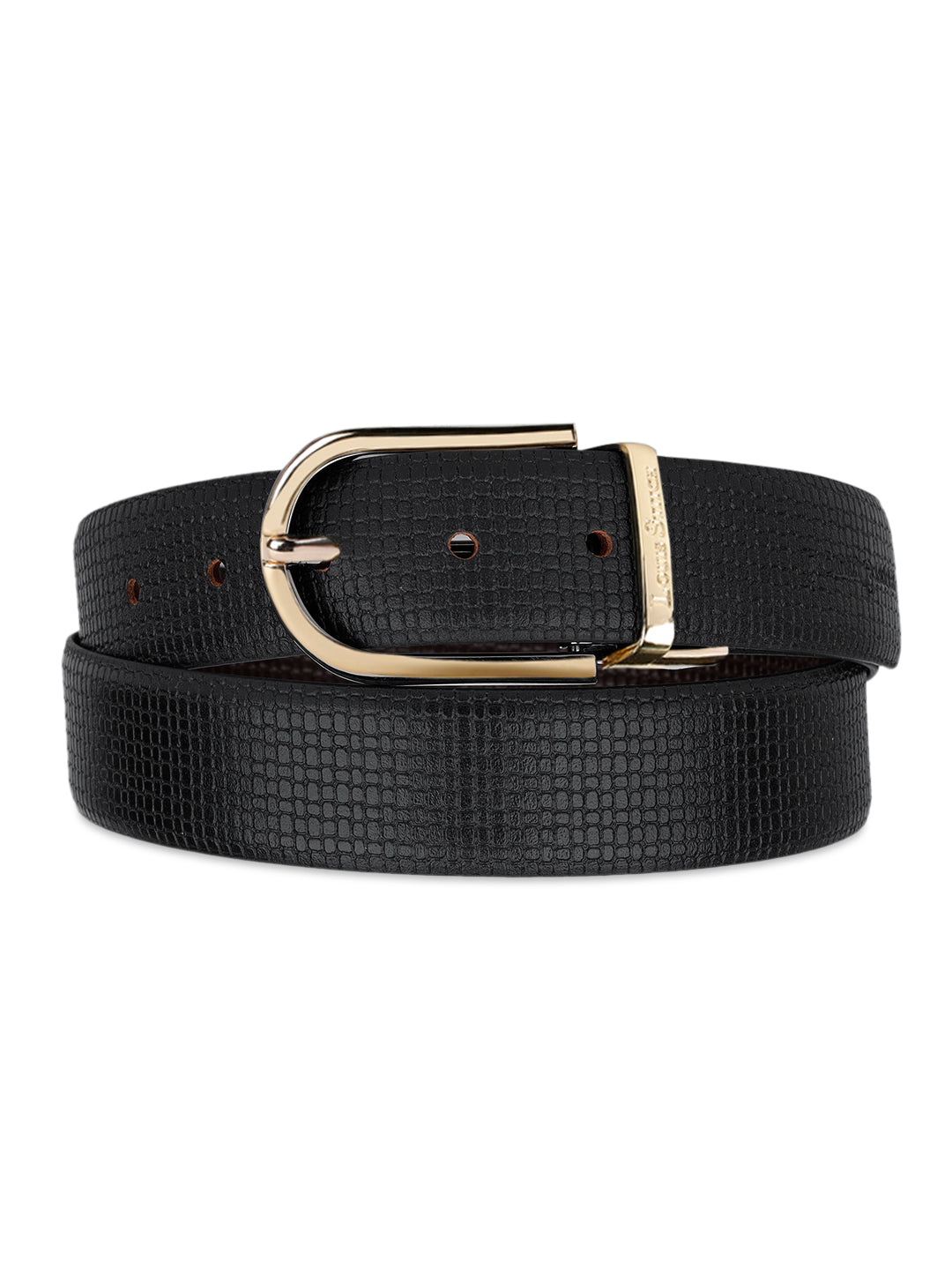 Men's Black & Brown Formal Italian Leather Reversible Belt For Men