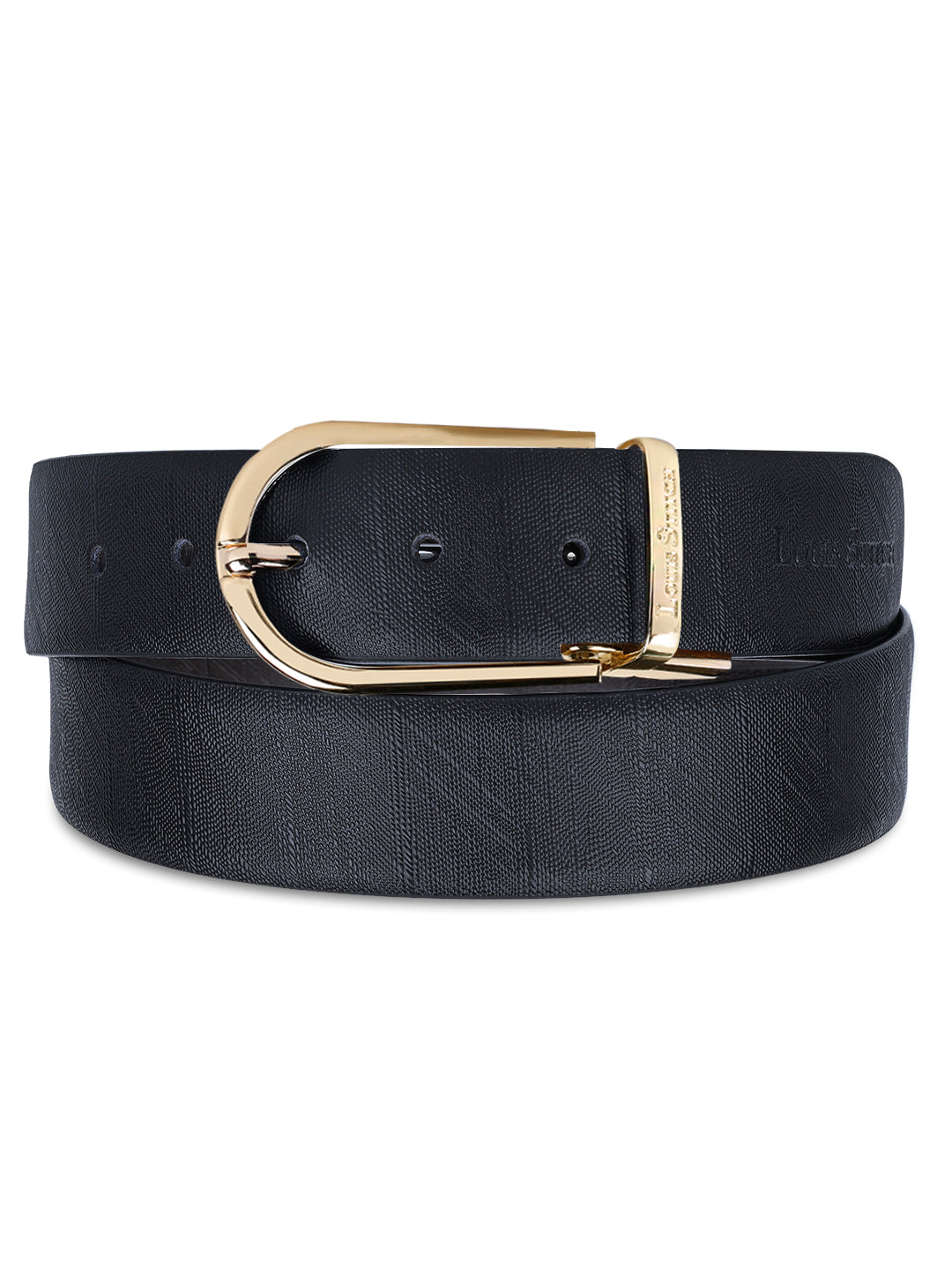 Men's Black & Brown Formal Italian Leather Reversible Belt For Men