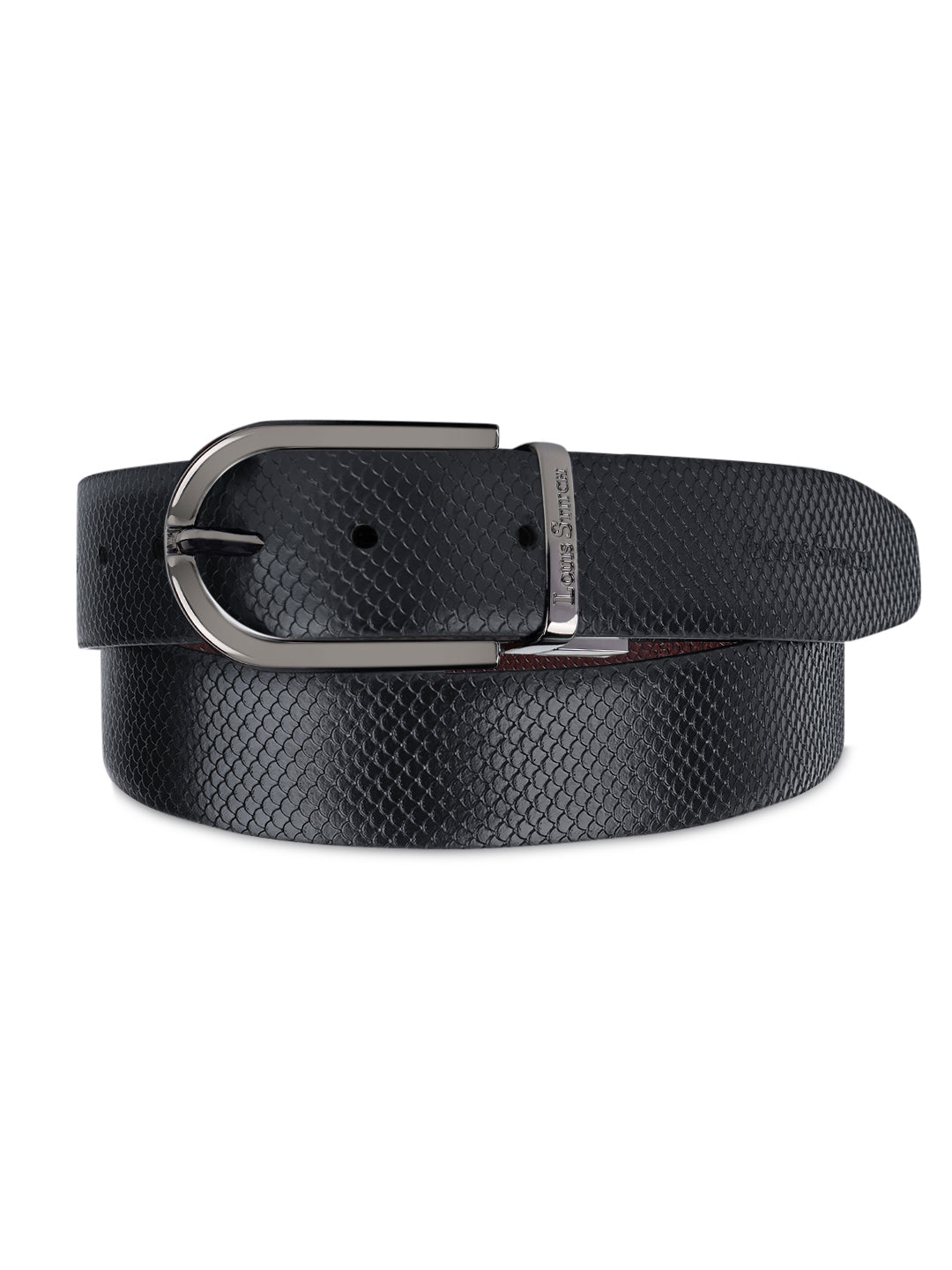 Men's Black & Brown Formal Italian Leather Reversible Belt For Men