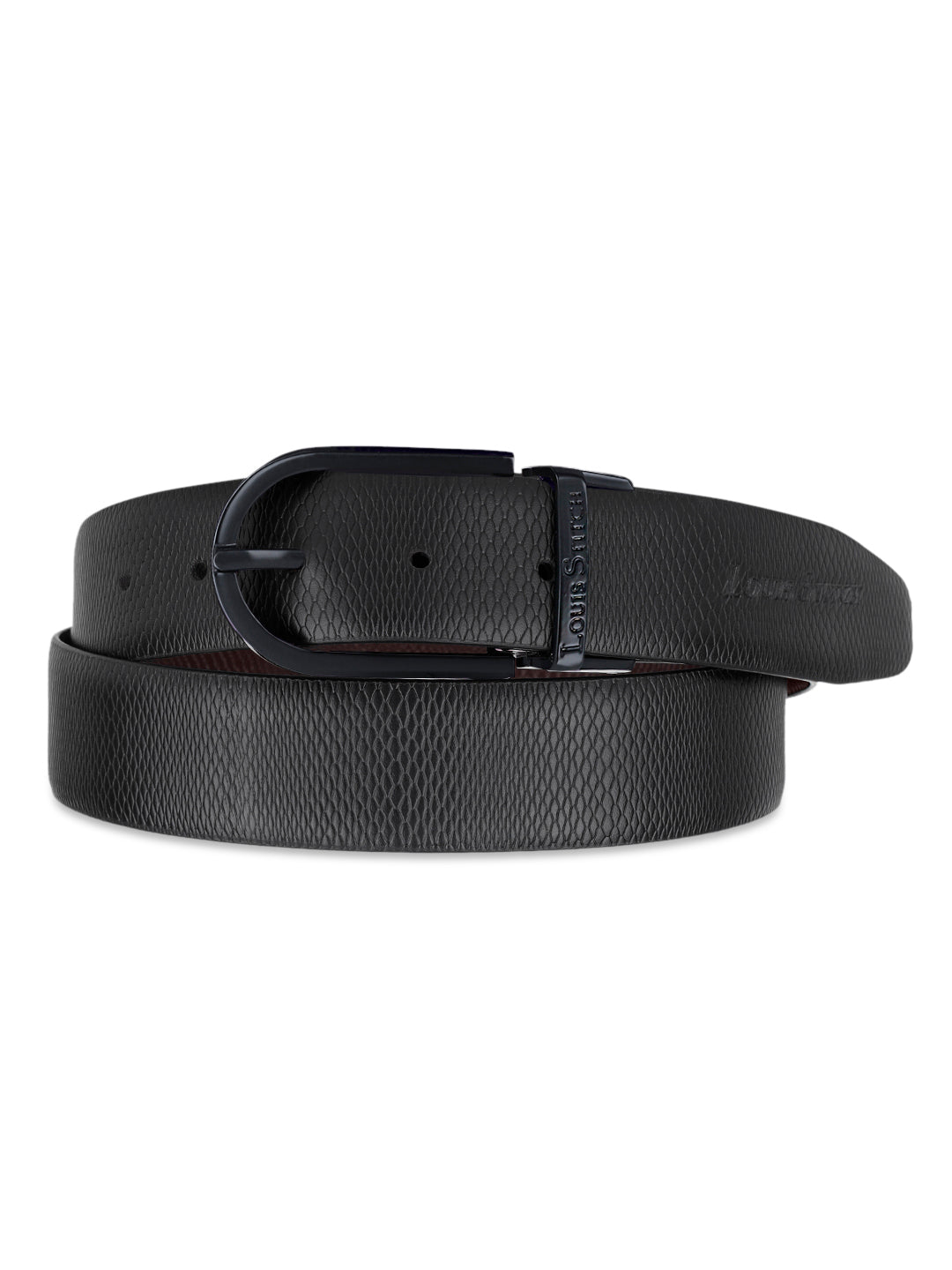 Men's Black & Brown Formal Italian Leather Reversible Belt For Men