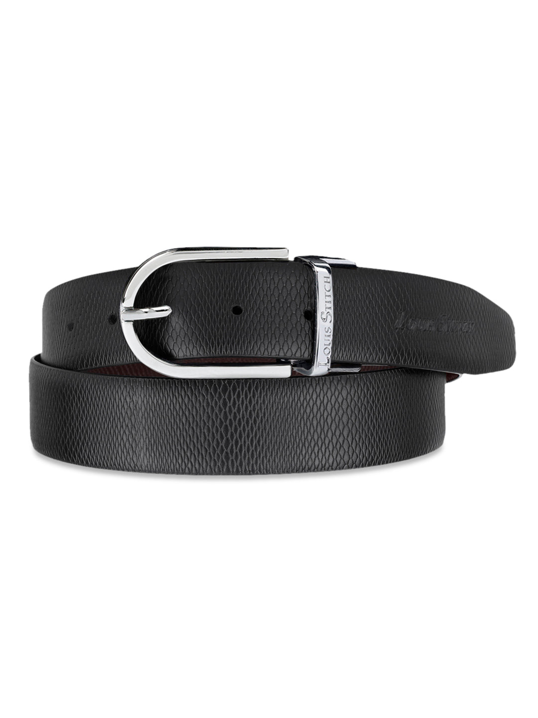 Men's Black & Brown Formal Italian Leather Reversible Belt For Men