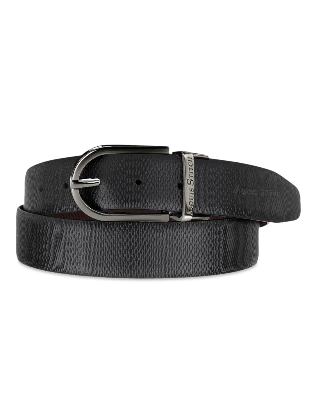 Men's Black & Brown Formal Italian Leather Reversible Belt For Men