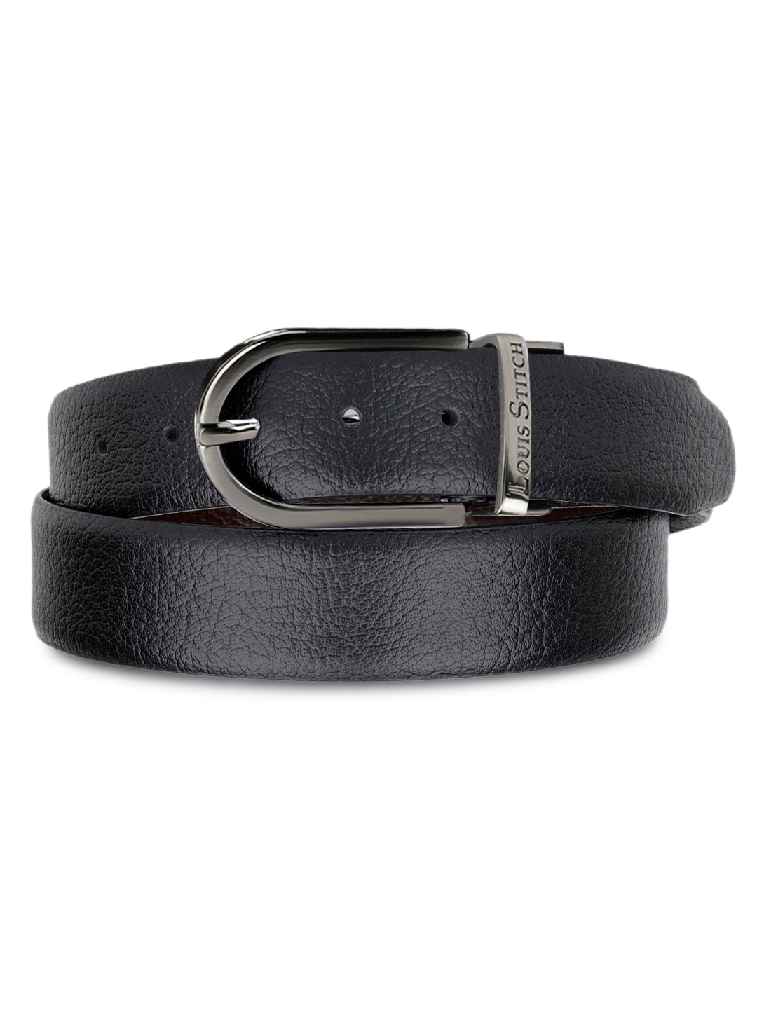 Men's Black & Brown Formal Italian Leather Reversible Belt For Men