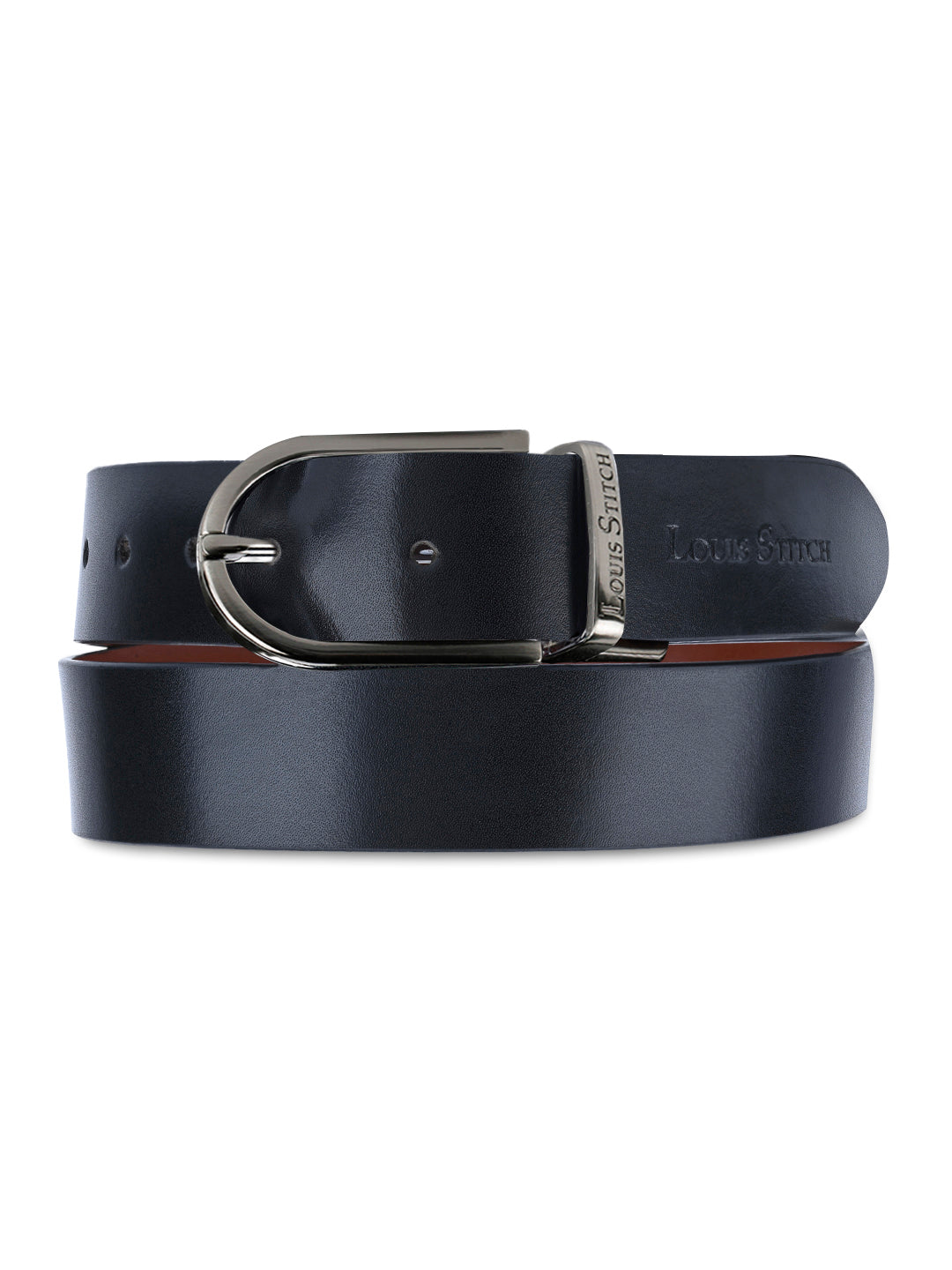 Men's Black & Brown Formal Italian Leather Reversible Belt For Men