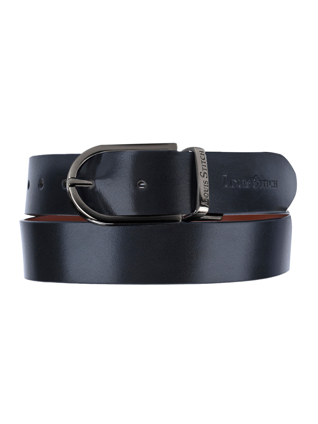 Men's Black & Brown Formal Italian Leather Reversible Belt For Men