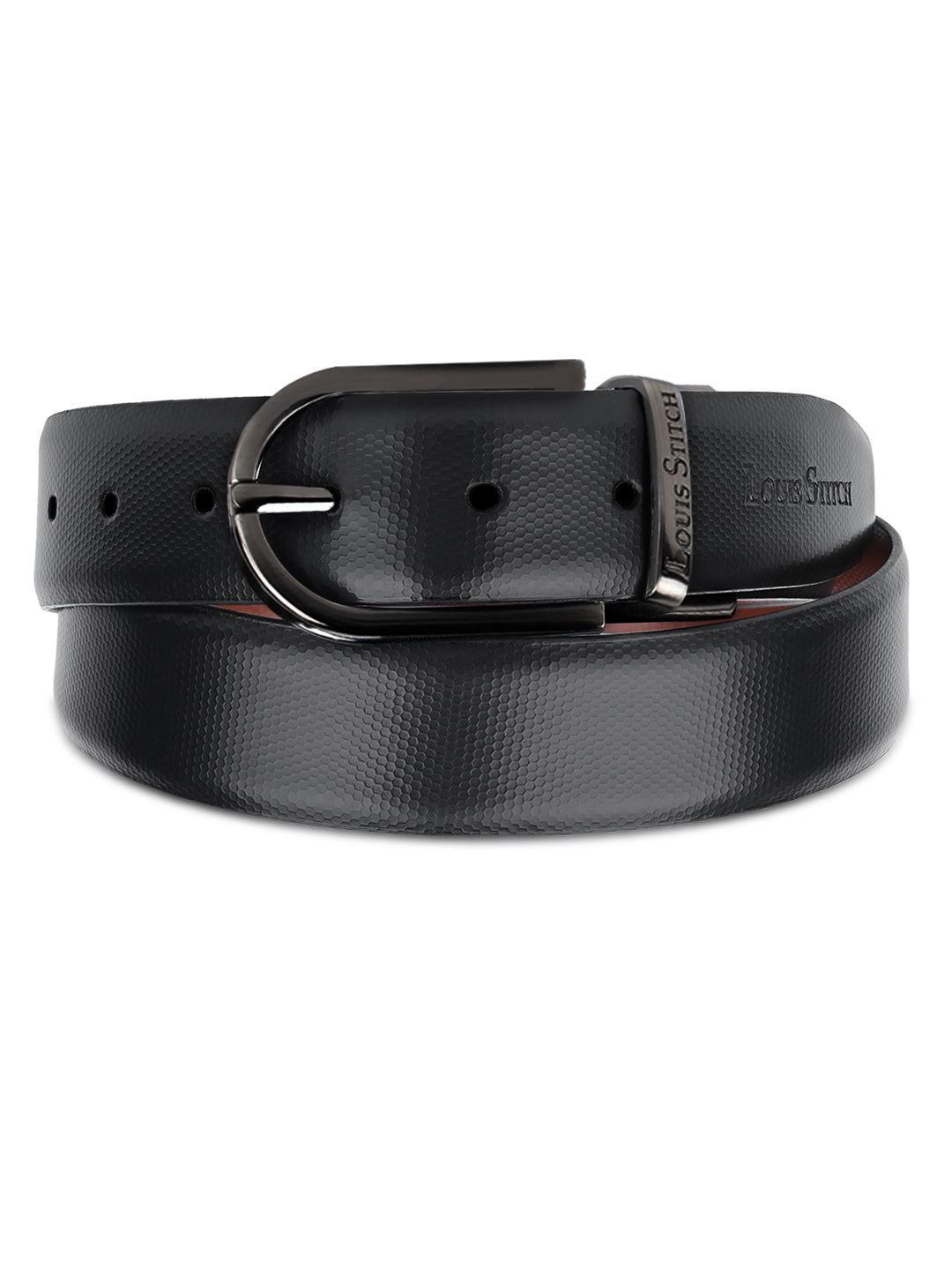 Men's Black & Brown Formal Italian Leather Reversible Belt For Men