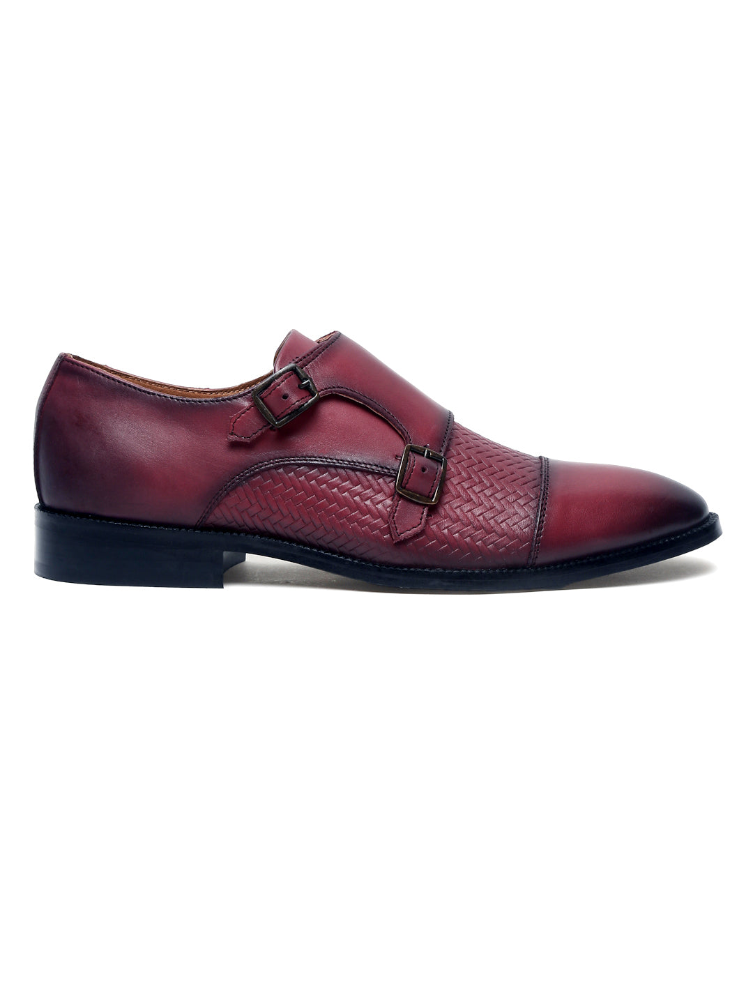 Handmade Premium Italian Leather Weaved Double Monks