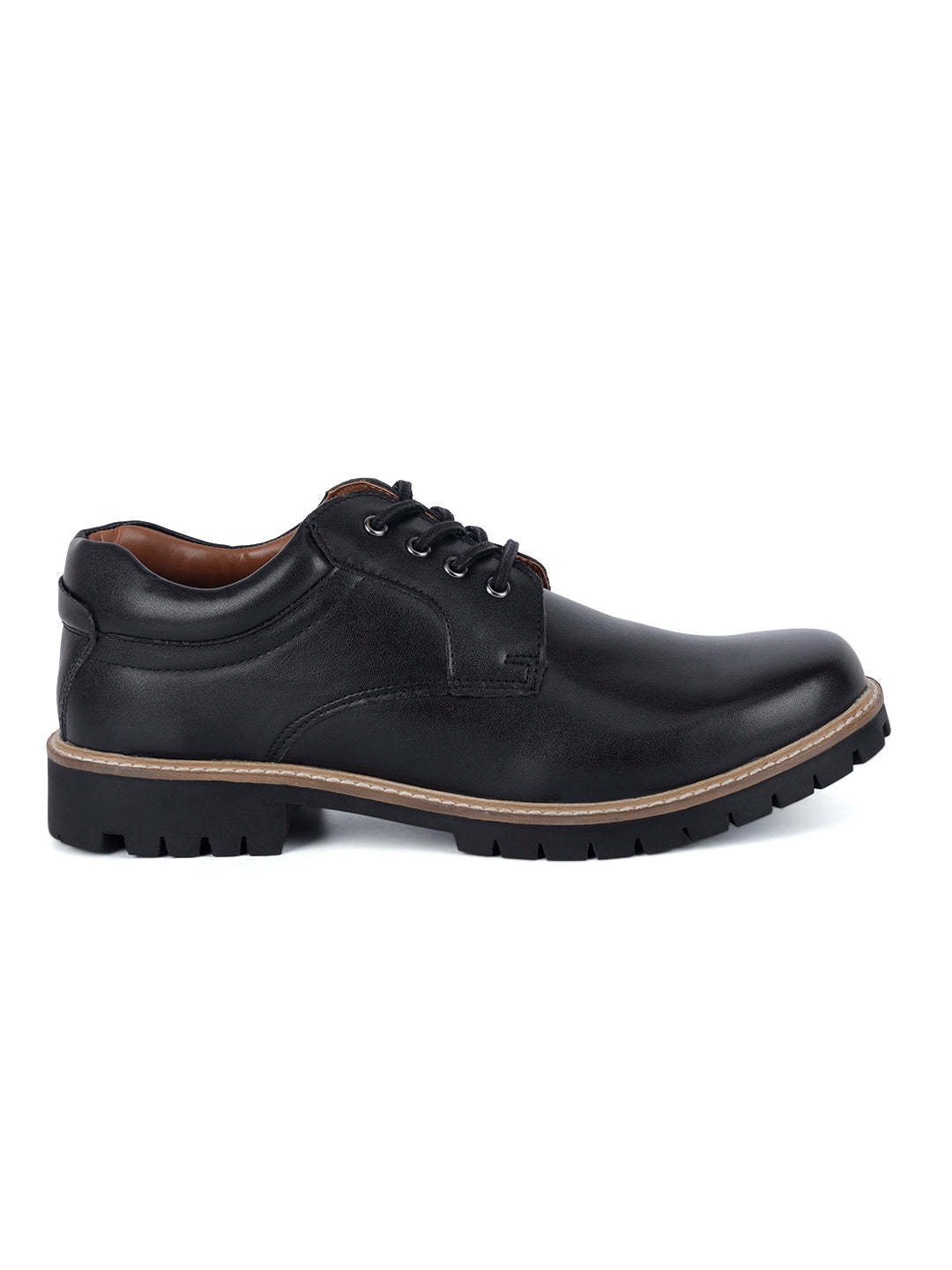 Jet Black Derby Lace Up Boots