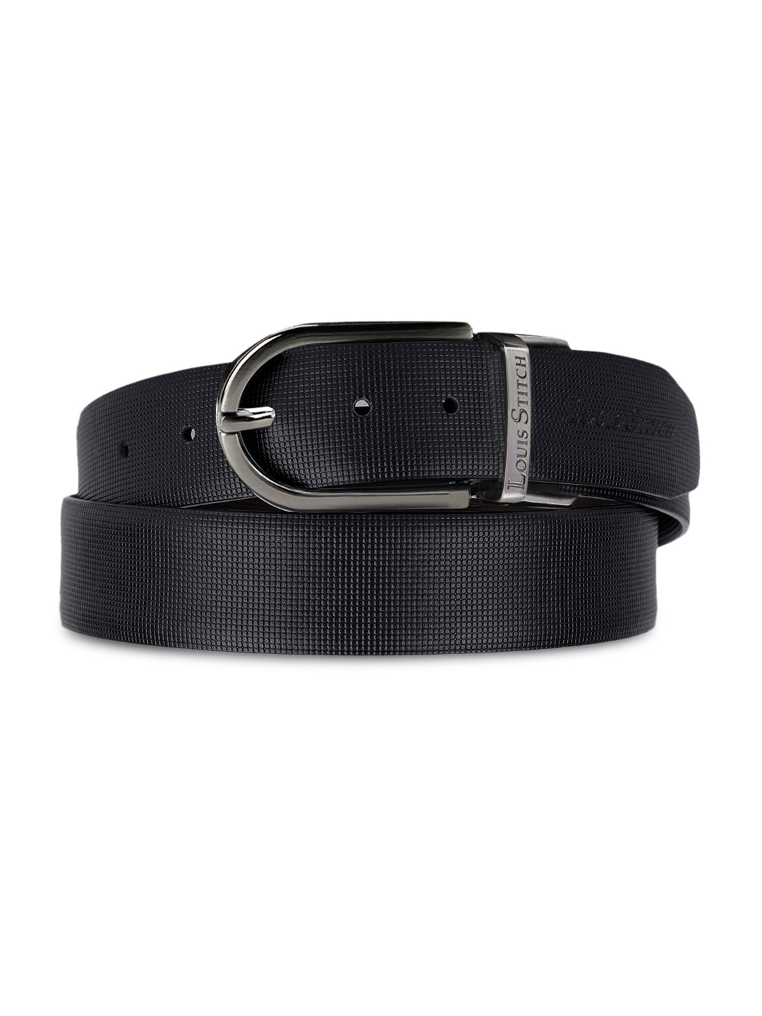 Men's Black & Brown Formal Italian Leather Reversible Belt For Men