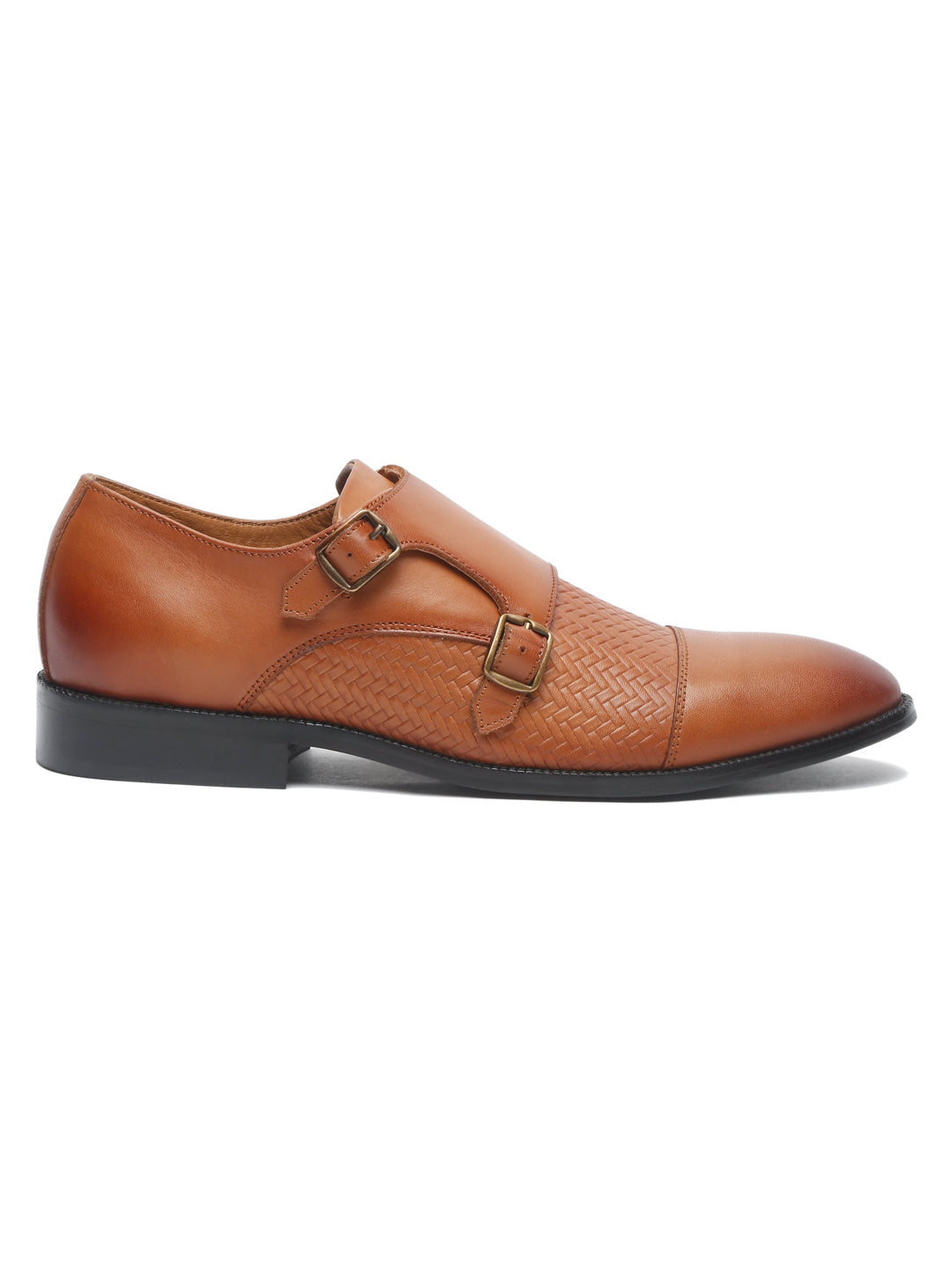 Handmade Premium Italian Leather Weaved Double Monks