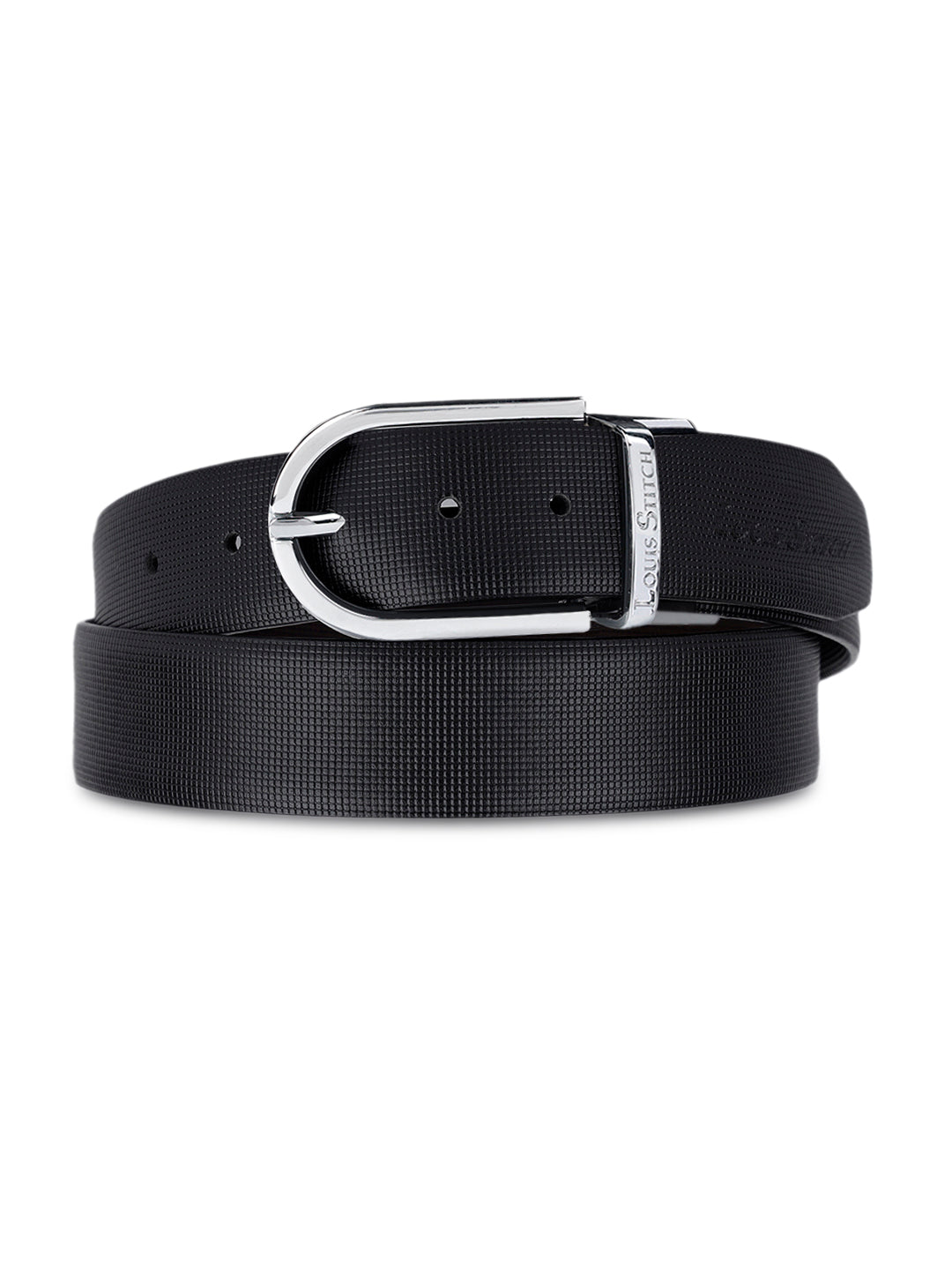 Men's Black & Brown Formal Italian Leather Reversible Belt For Men