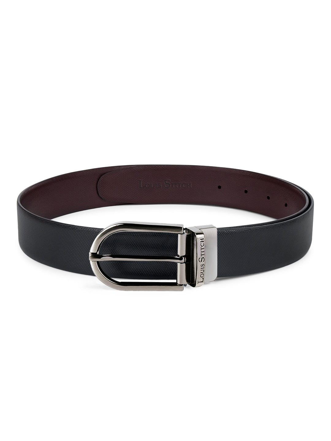 Men's Black & Brown Formal Italian Leather Reversible Belt For Men