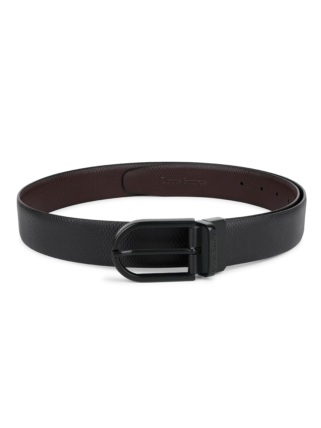 Men's Black & Brown Formal Italian Leather Reversible Belt For Men