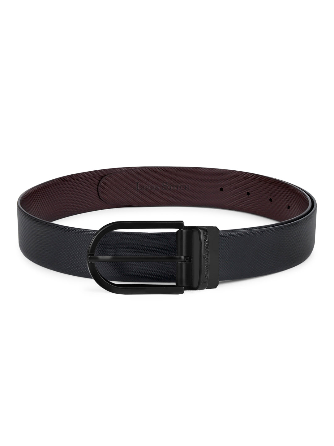 Men's Black & Brown Formal Italian Leather Reversible Belt For Men