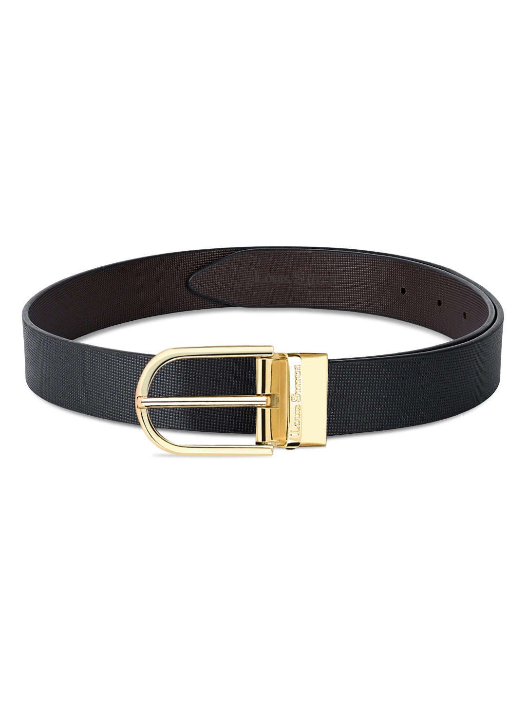 Men's Black & Brown Formal Italian Leather Reversible Belt For Men