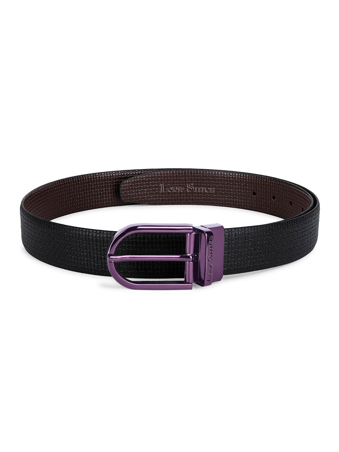 Men's Black & Brown Formal Italian Leather Reversible Belt For Men