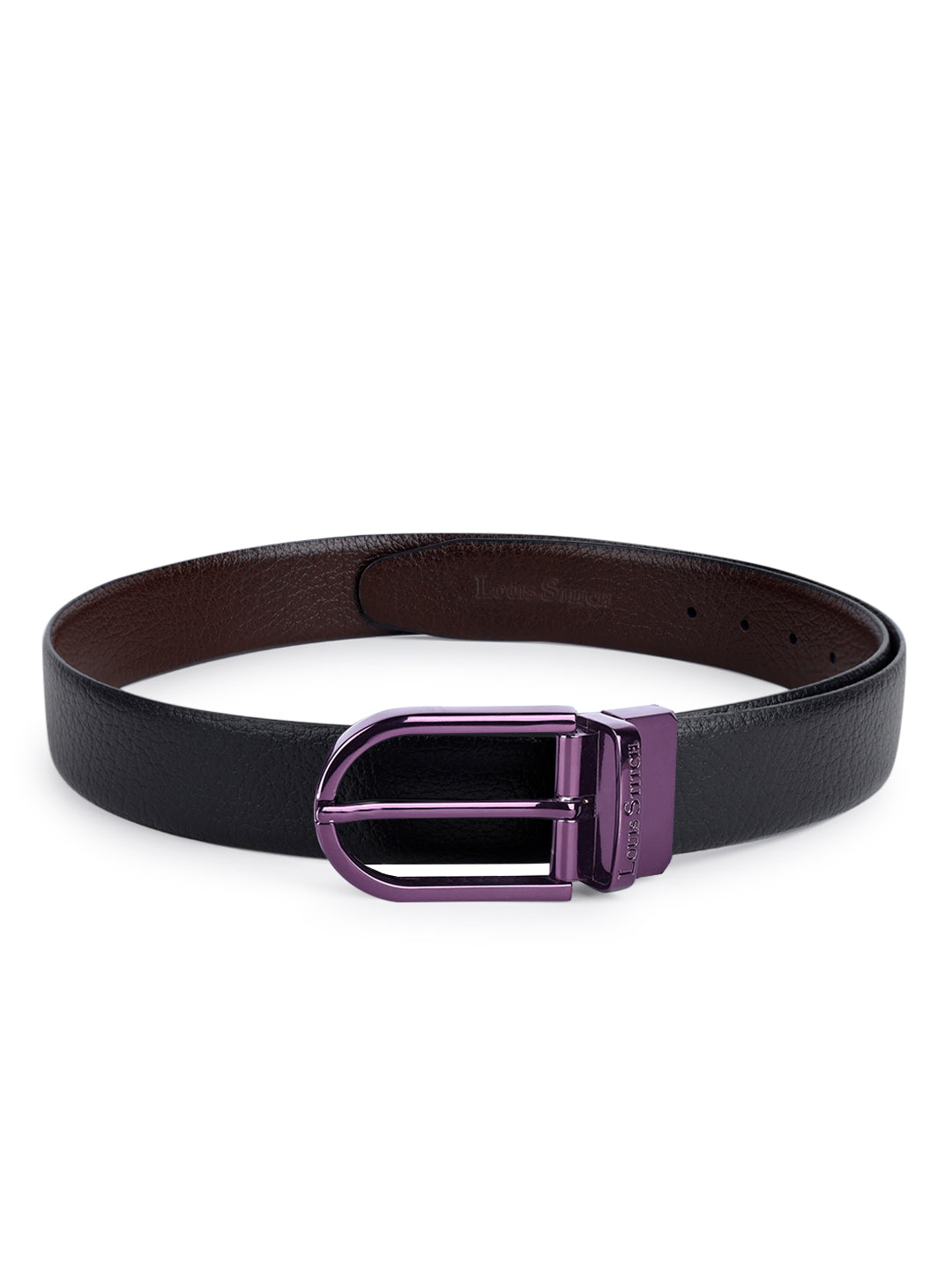 Men's Black & Brown Formal Italian Leather Reversible Belt For Men