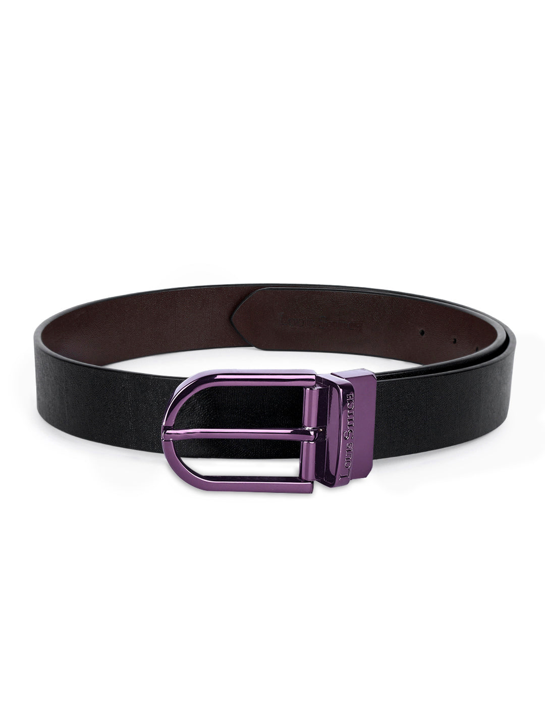 Men's Black & Brown Formal Italian Leather Reversible Belt For Men