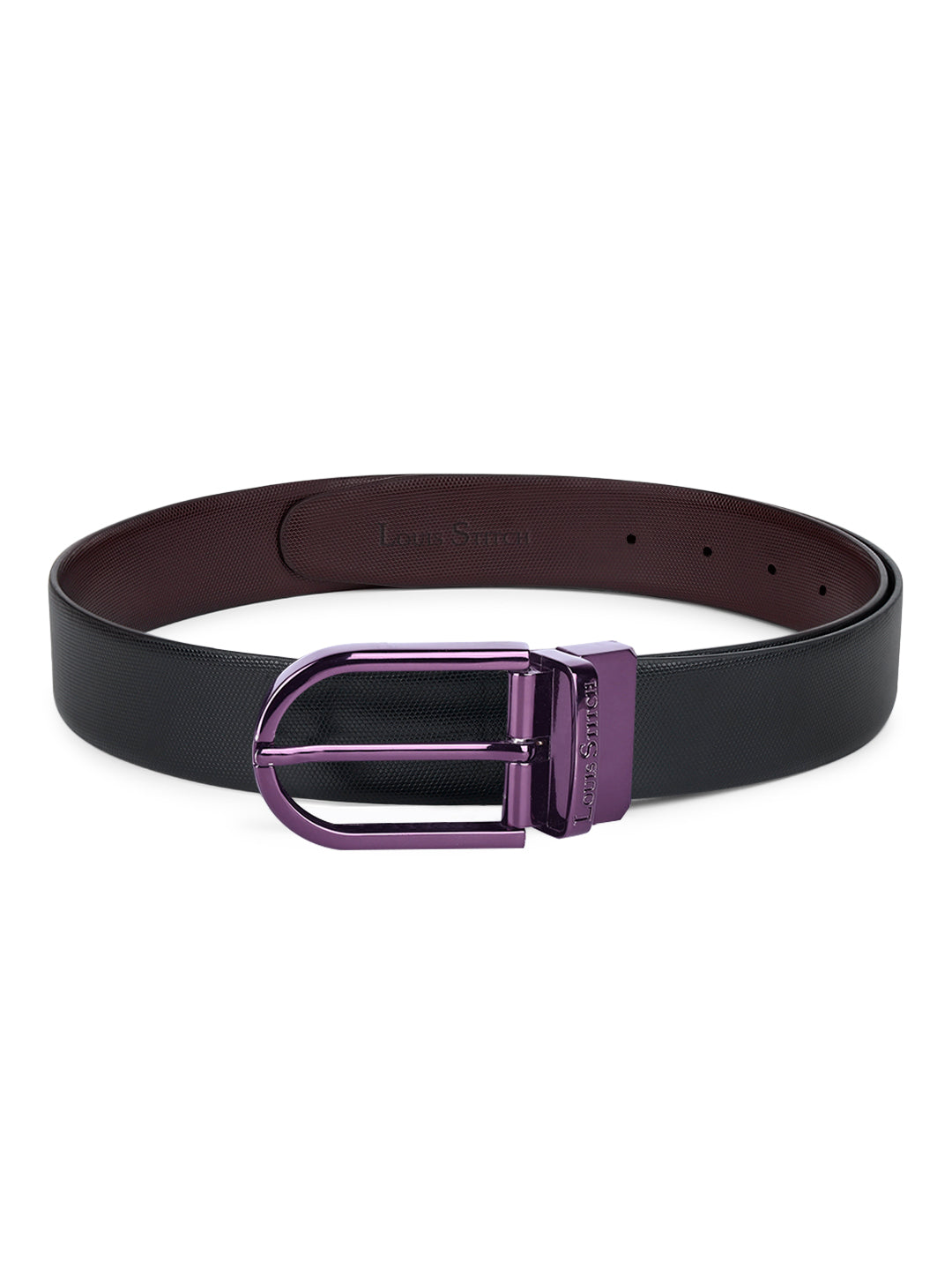 Men's Black & Brown Formal Italian Leather Reversible Belt For Men