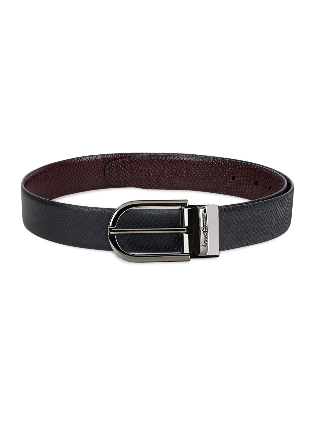 Men's Black & Brown Formal Italian Leather Reversible Belt For Men