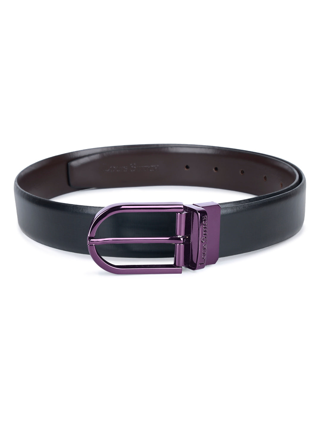 Men's Black & Brown Formal Italian Leather Reversible Belt For Men