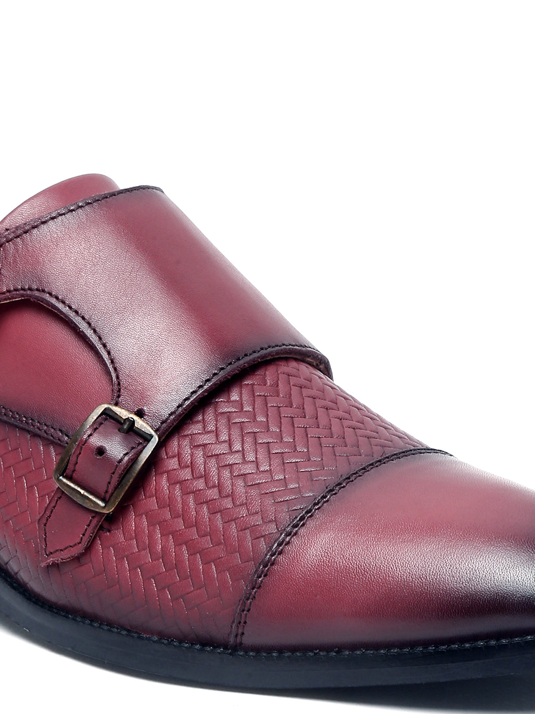 Handmade Premium Italian Leather Weaved Double Monks