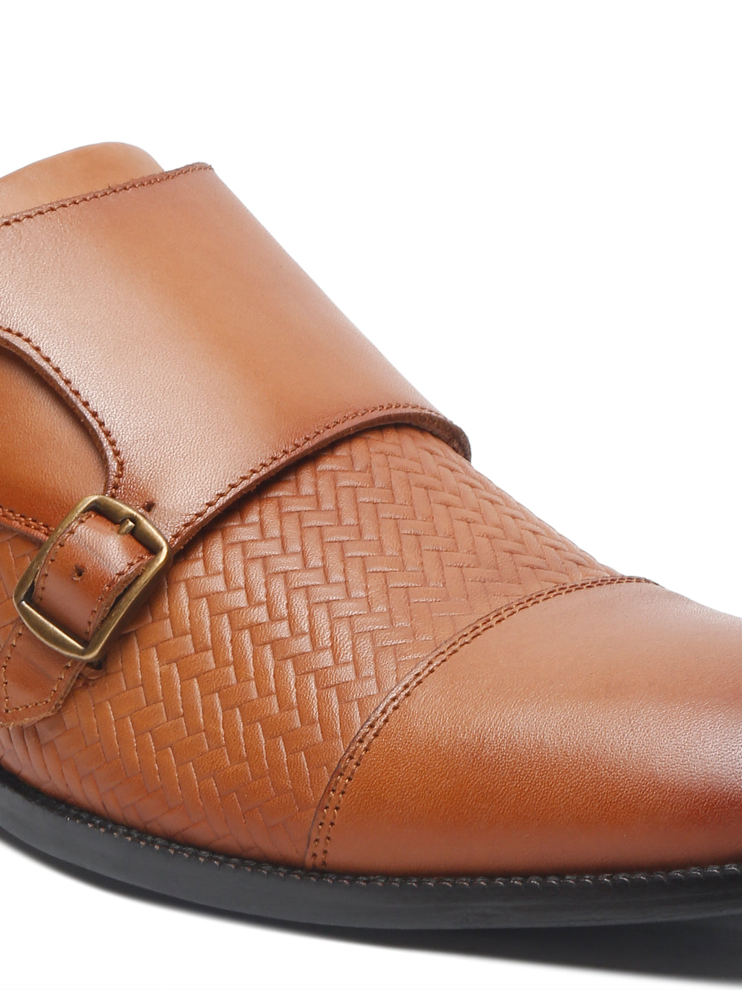 Handmade Premium Italian Leather Weaved Double Monks