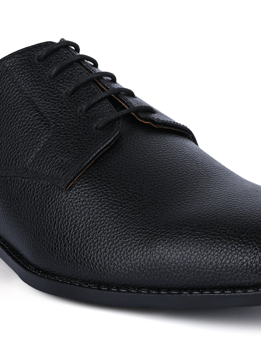 Jet Black Derby Lace Up Shoes