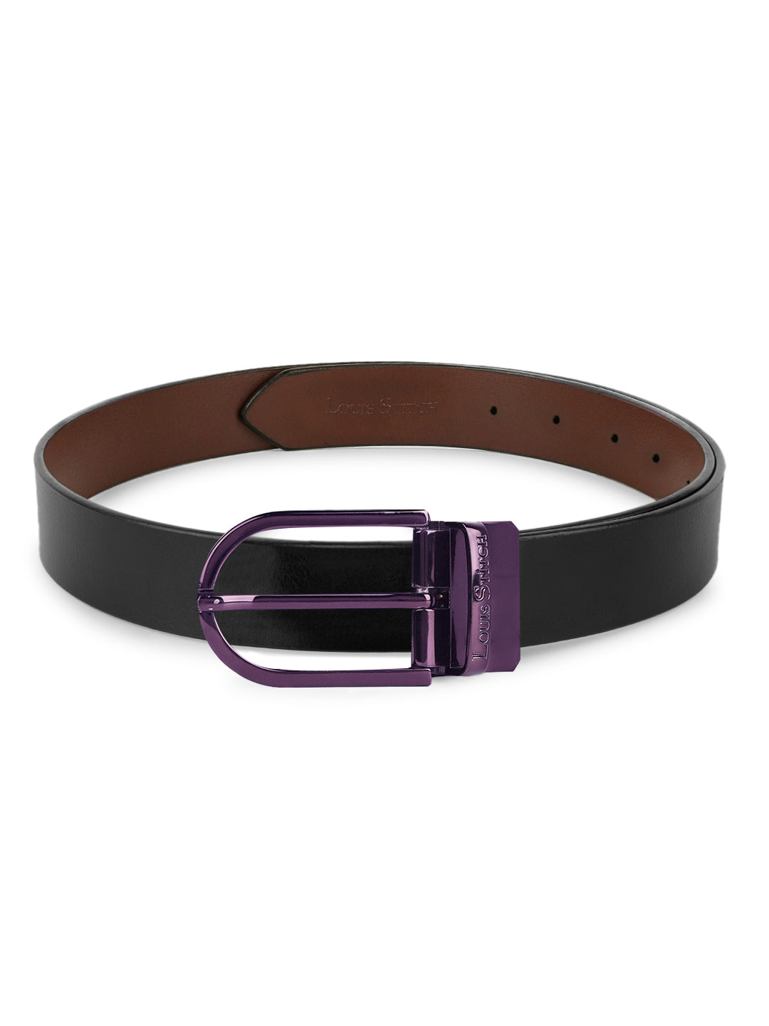 Men's Black & Brown Formal Italian Leather Reversible Belt For Men