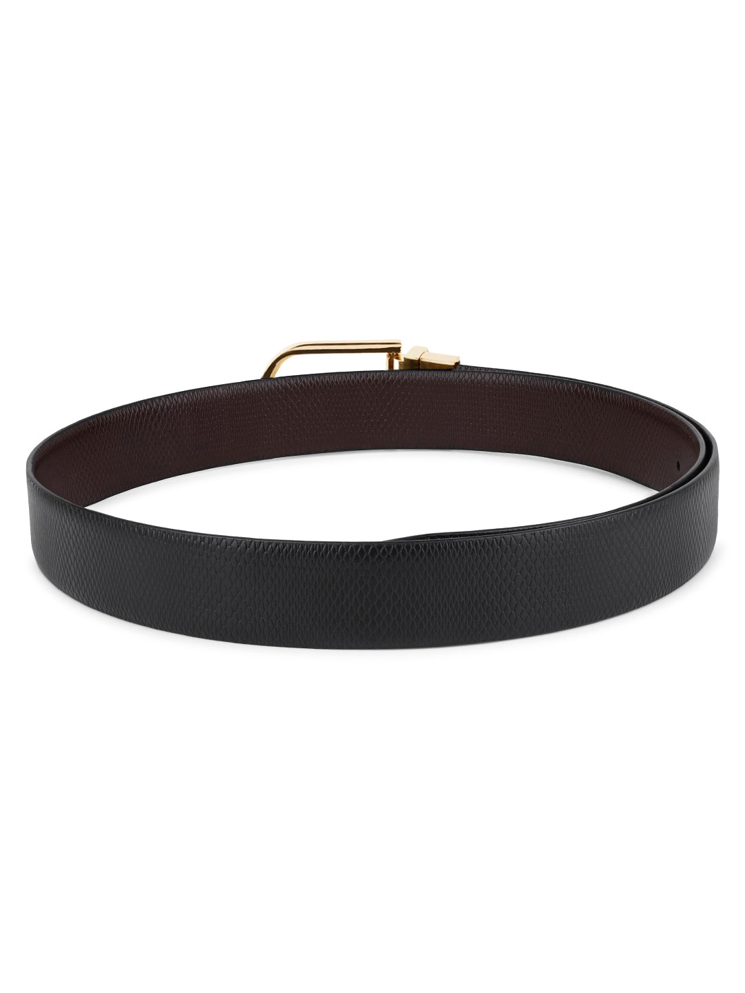 Men's Black & Brown Formal Italian Leather Reversible Belt For Men