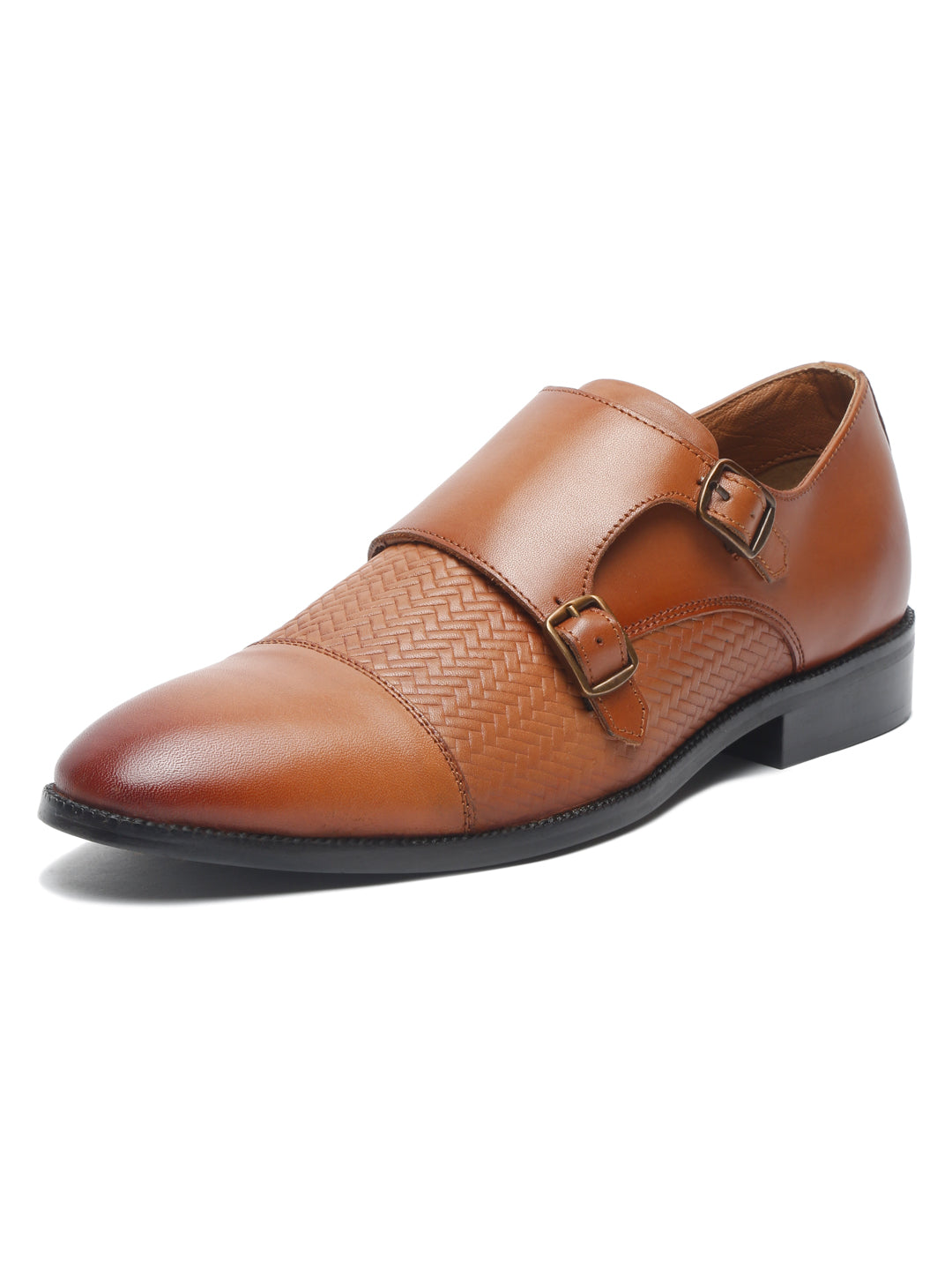 Handmade Premium Italian Leather Weaved Double Monks