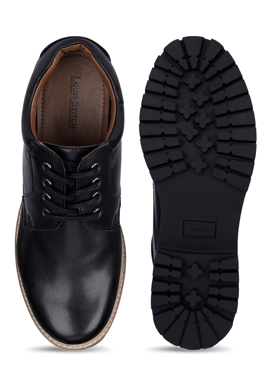 Jet Black Derby Lace Up Boots