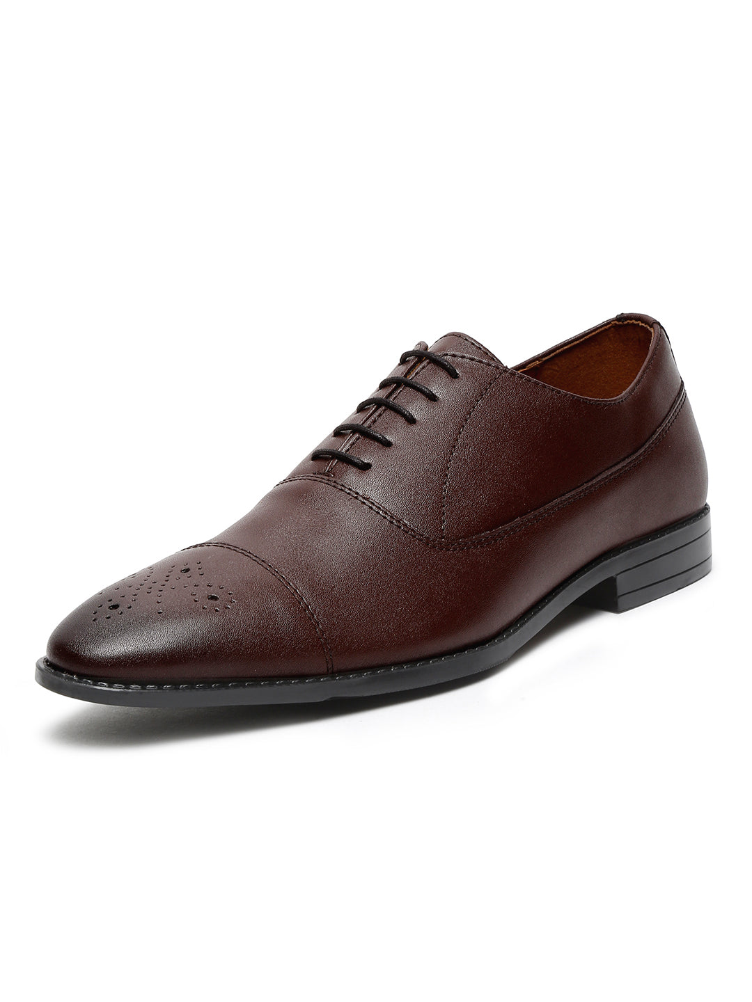 Brunette Brown Captoe Style Comfortable Laceups for Men