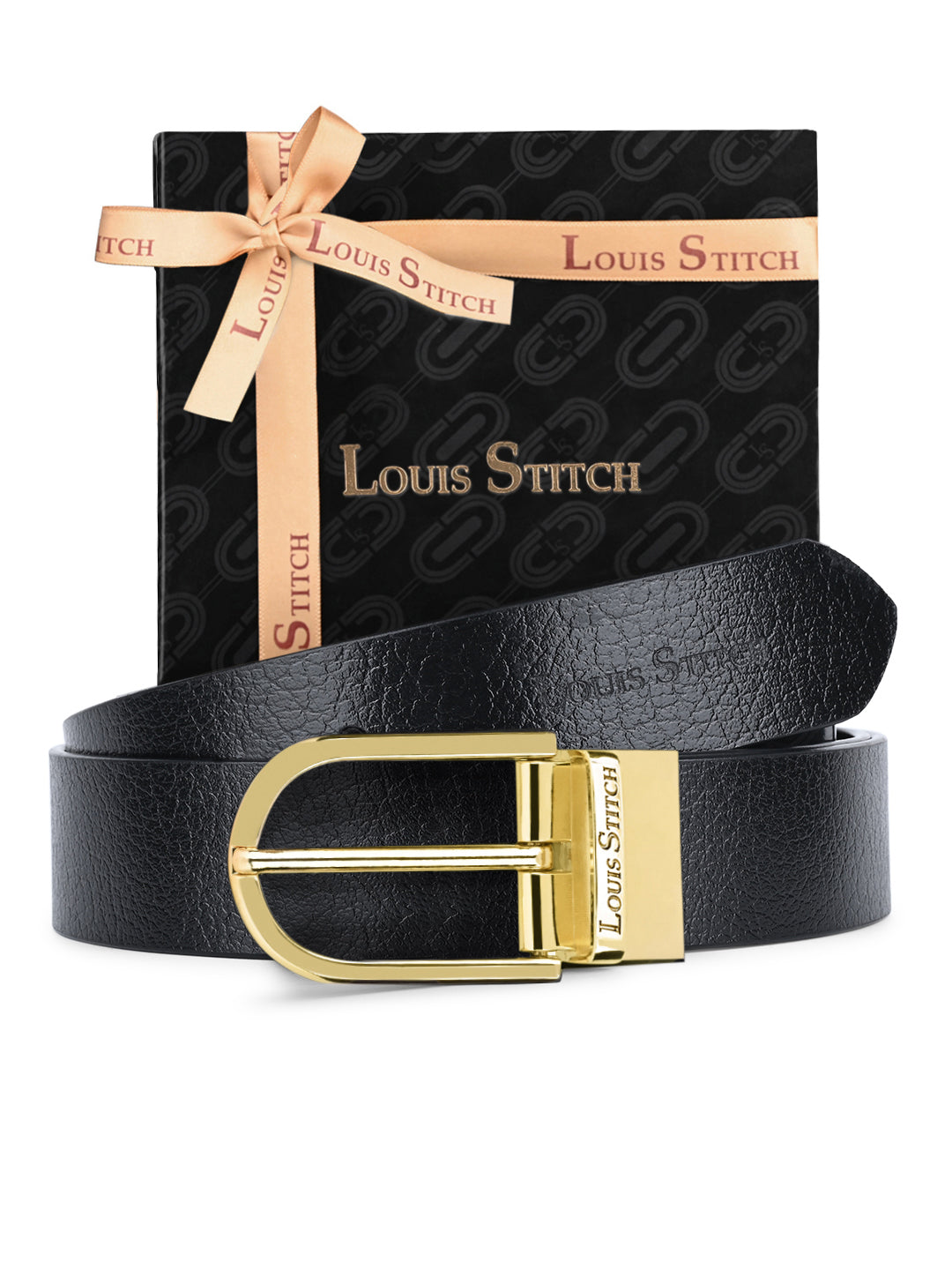 Men's Black & Brown Formal Italian Leather Reversible Belt For Men