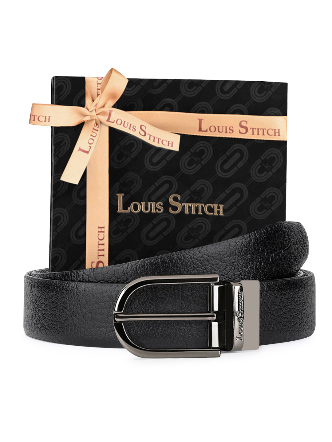 Men's Black & Brown Formal Italian Leather Reversible Belt For Men